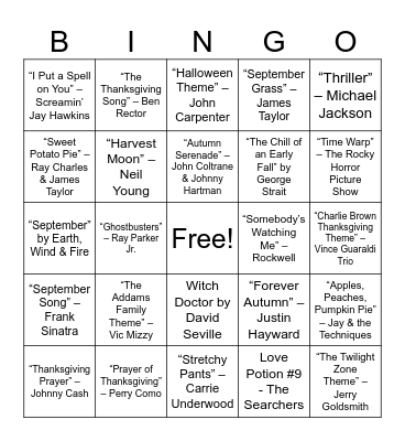 Fall Bingo - Fall/Halloween/Thanksgiving Bingo Card