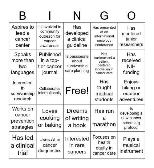 ELA Kickoff Bingo Card