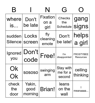 Slay Man Bingo Card