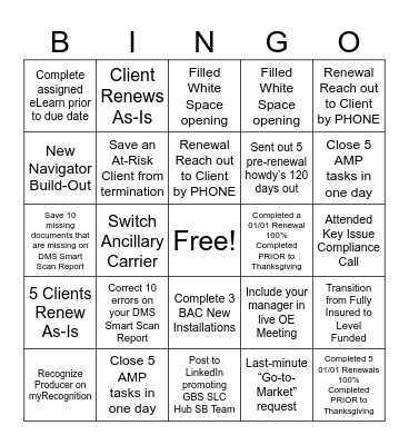 Q4 2025 Small Business BINGO Card