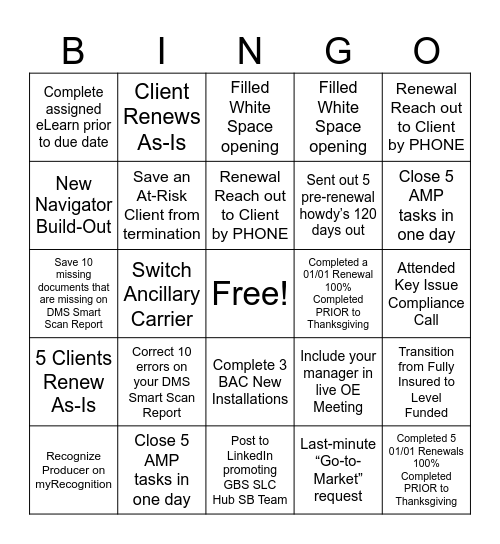 Q4 2025 Small Business BINGO Card