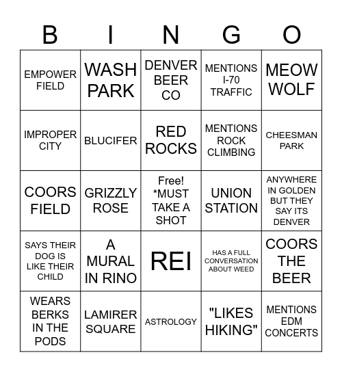 LOVE IS BLIND DENVER Bingo Card