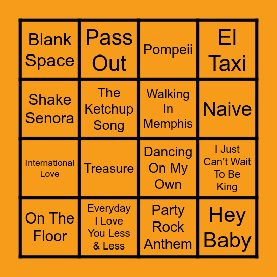 Pitbull Bingo (Round 1) Bingo Card