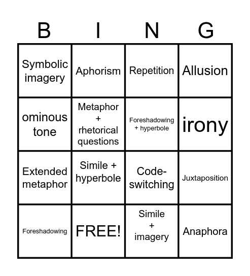 The World doesn't love you Bingo Card