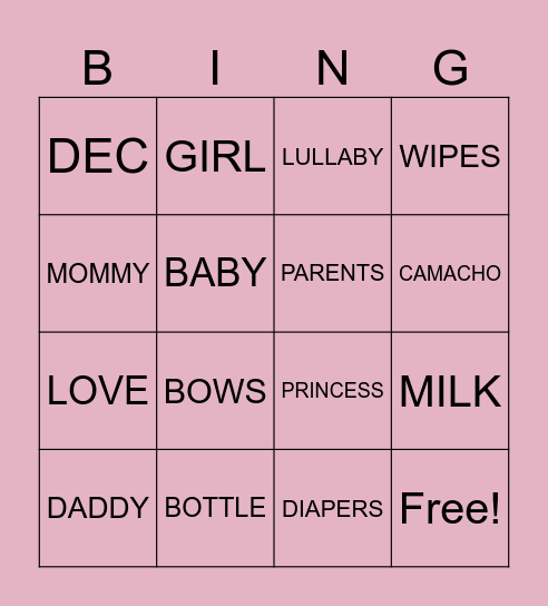 REYNAS BINGO Card