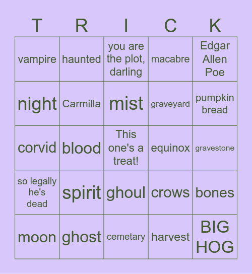 SSS Halloween Bingo 2025 Bingo Card