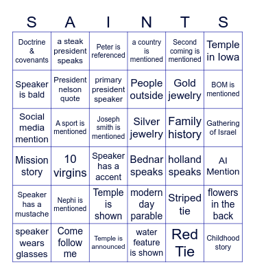 Conference bingo Card