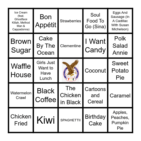 FOOD Bingo Card