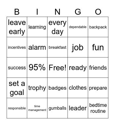 Attendance Bingo Card