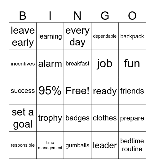 Attendance Bingo Card