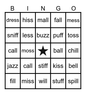 Bonus Letter Bingo Card