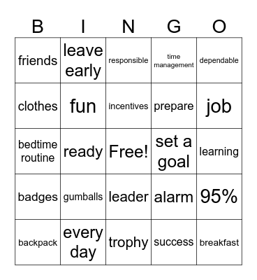 Attendance Bingo Card