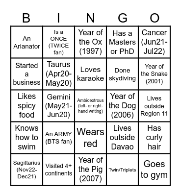 Retro, Roll Call, Bingo! Bingo Card