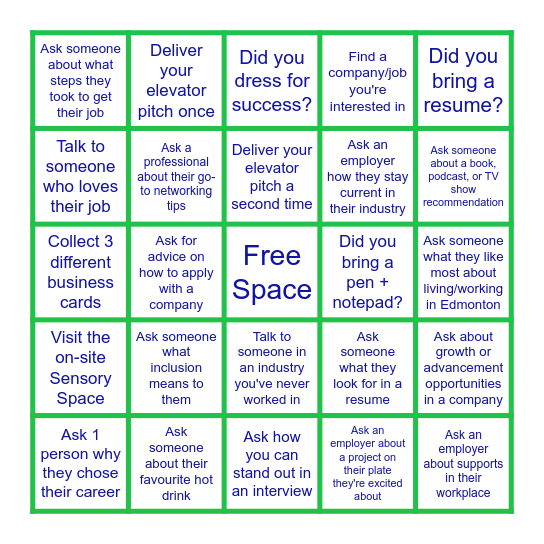 E3 DEAM Mixer - Job Seeker Bingo Card
