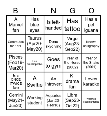Retro, Roll Call, Bingo! Bingo Card