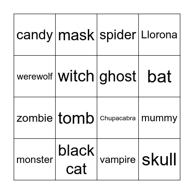 Halloween Bingo Card