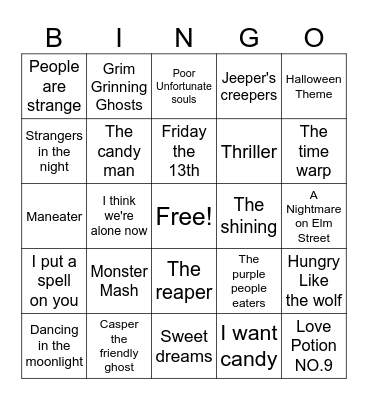 Halloween '25 Bingo Card