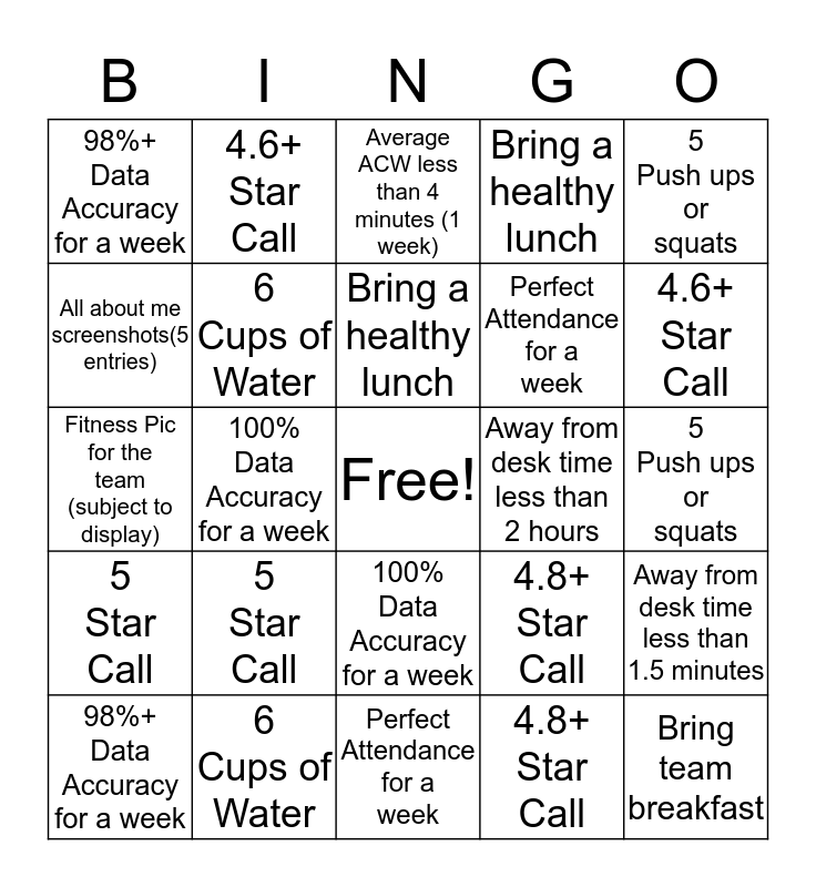 ECC Bingo Card