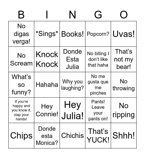 Yoselin Bingo! Bingo Card