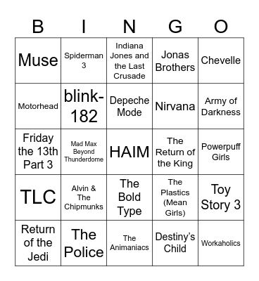 3rd in a Series & Trios Bingo Card