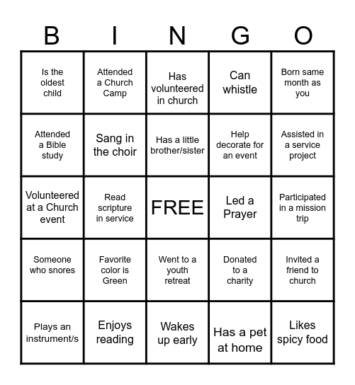 HUMAN BINGO Card