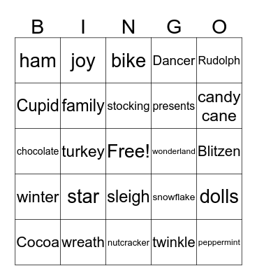 HOLIDAY BINGO Card