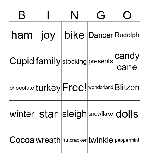 HOLIDAY BINGO Card
