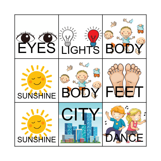 CAN'T STOP THE FEELING! Bingo Card