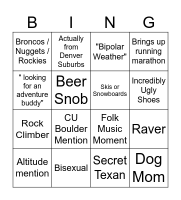LIB: Denver Bingo Card