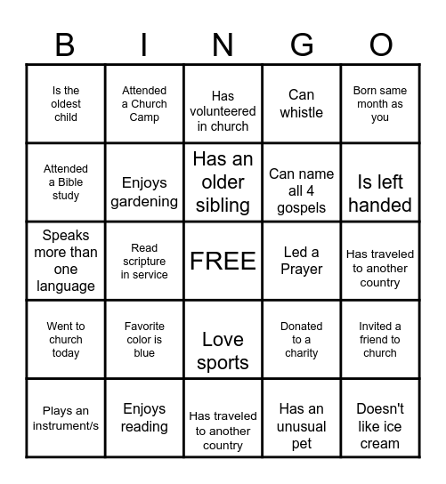 HUMAN BINGO Card