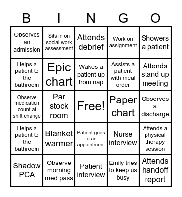 Charter House Bingo Card