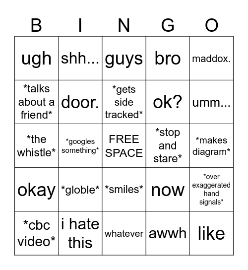 Ms.Pennington Bingo! Bingo Card