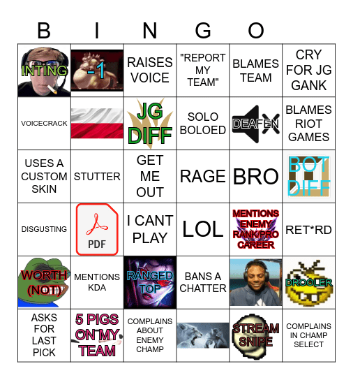 Drututt Bingo Card