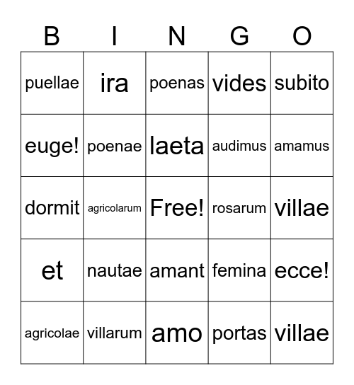 Euge! Bingo Card