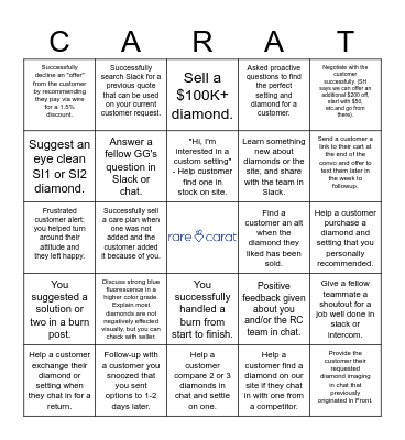 Rare Carat Bingo - September Edition Bingo Card