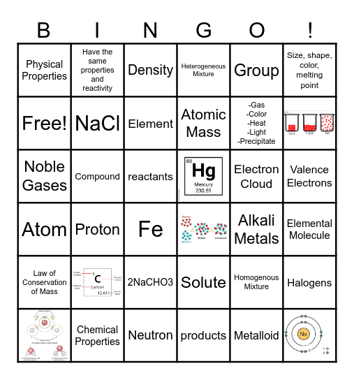 Chemistry is Amazing Bingo Card