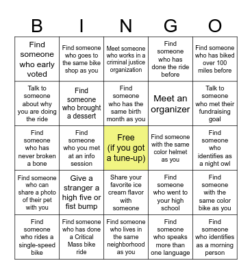 2025 Nola to Angola Rider Bingo Card