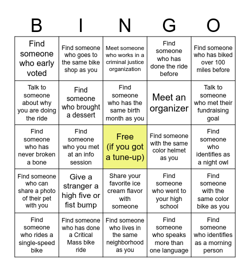 2025 Nola to Angola Rider Bingo Card