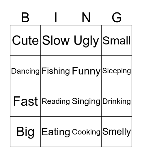 What are you doing? Bingo Card