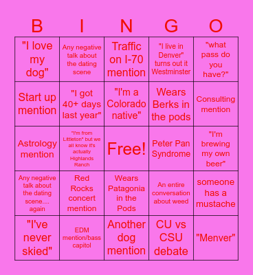 LOVE IS BLIND Bingo Card