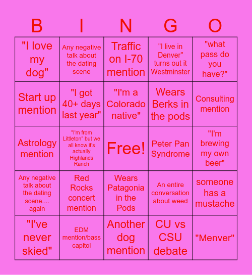 LOVE IS BLIND Bingo Card