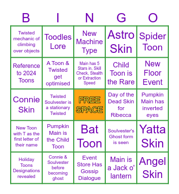 2025 Halloween Event Bingo Card