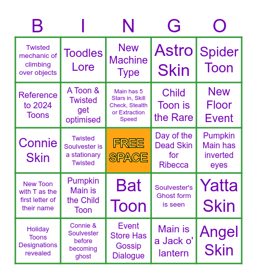 2025 Halloween Event Bingo Card