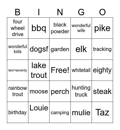 Gary is 80 Bingo Card