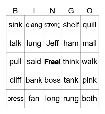 FUN FRIDAY Bingo Card