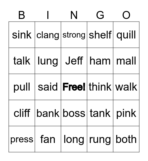 FUN FRIDAY Bingo Card