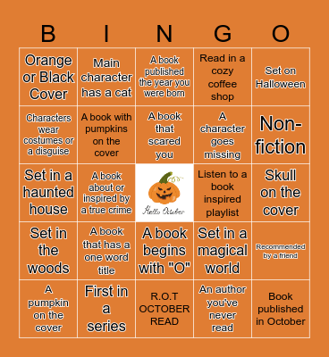 October Book Bingo Card