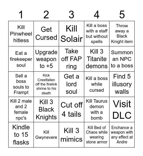 DS1 VS Bingo Card