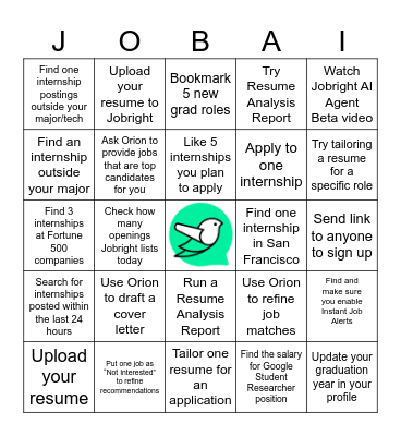 Jobright.ai Bingo! Bingo Card