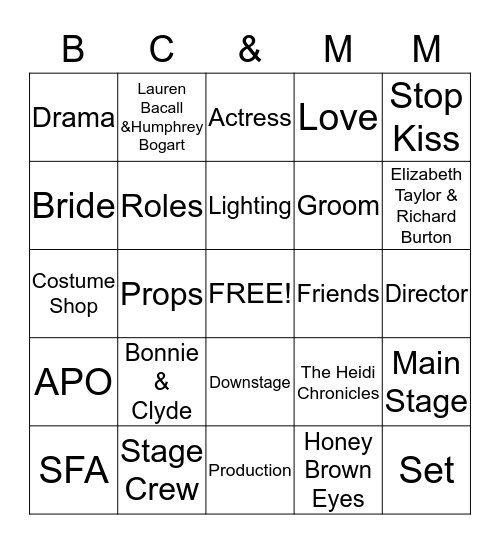 Wedding Shower Bingo Card